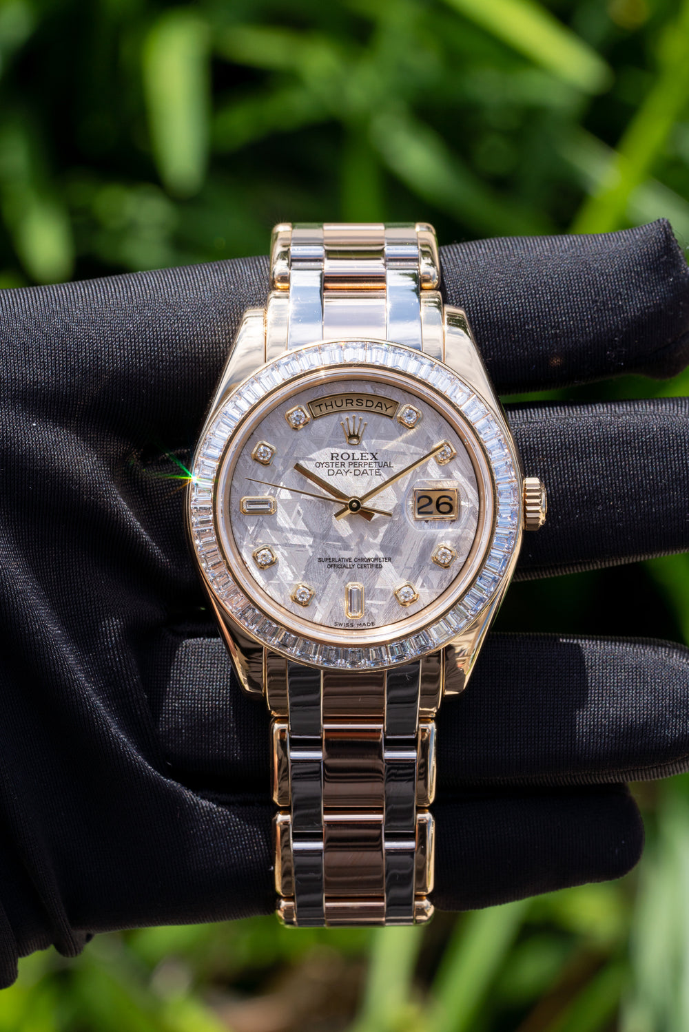 Rolex Datejust displayed outdoors