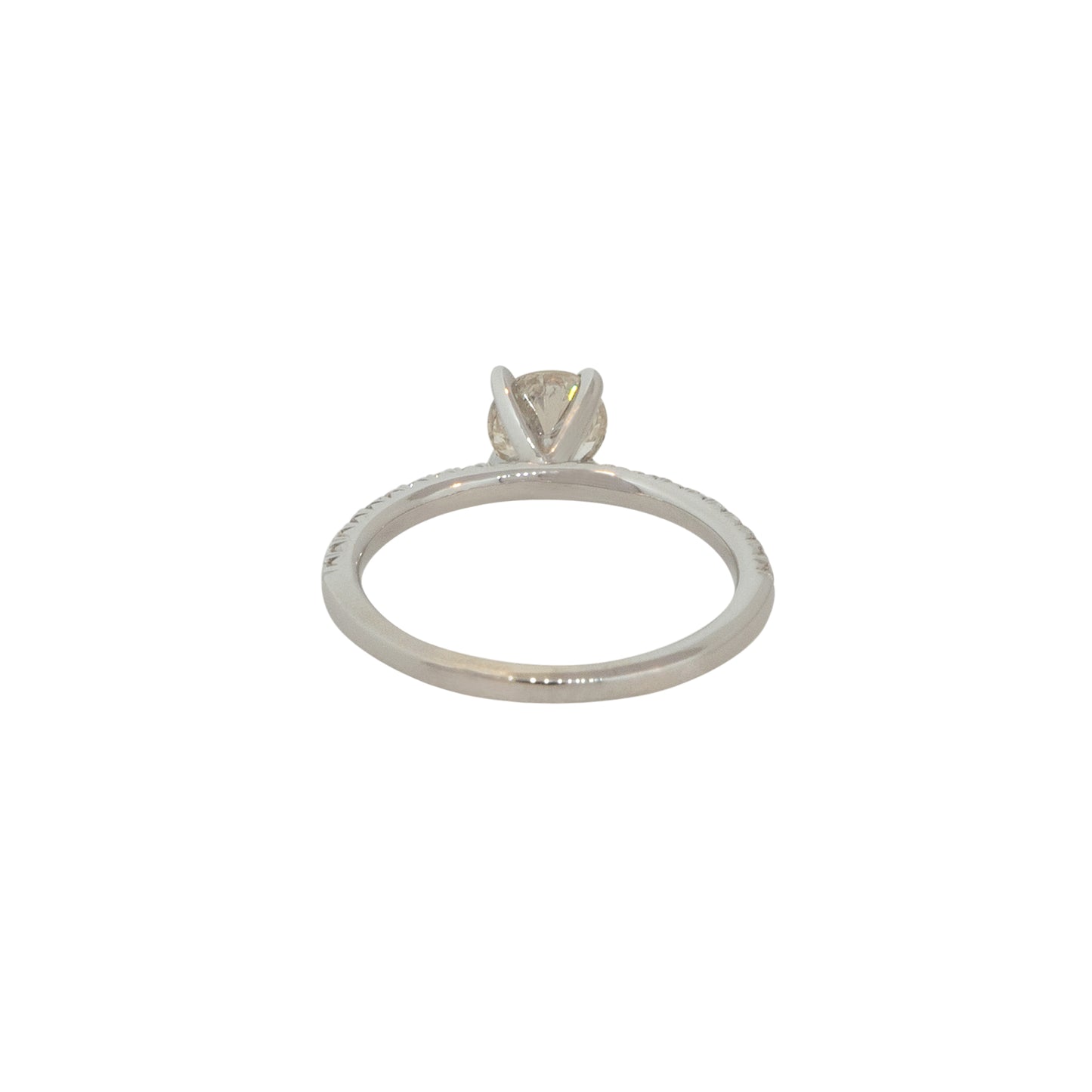 14k White Gold 0.93ctw Round Diamond Solitaire Engagement Ring