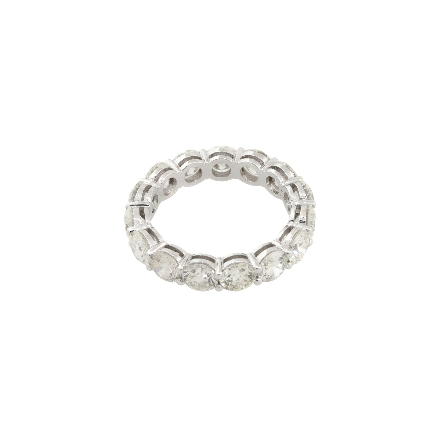 14k White Gold 4.81ctw Round Brilliant 15 Diamond Eternity Band