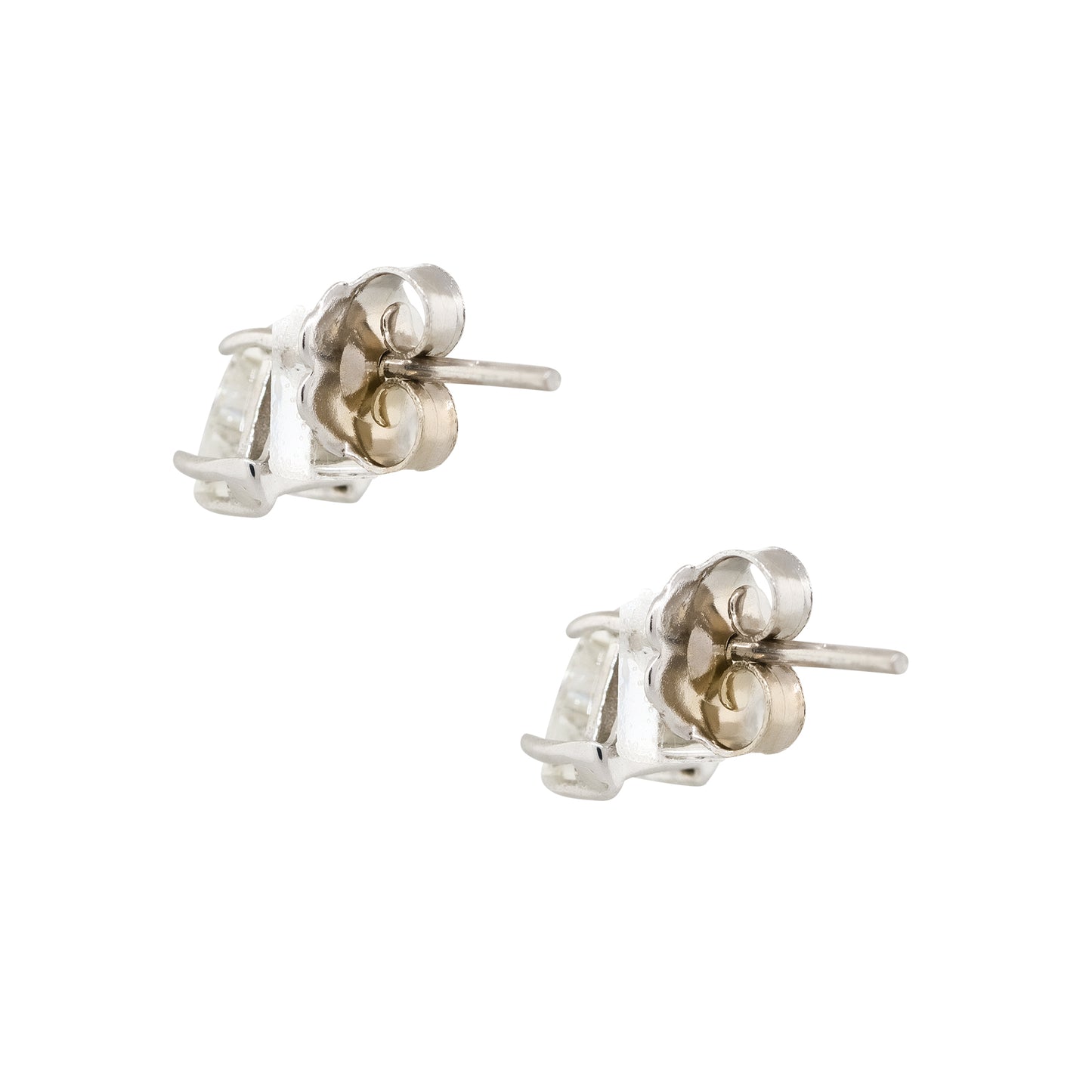 14k White Gold 0.62ctw Trillion Cut Stud Earrings