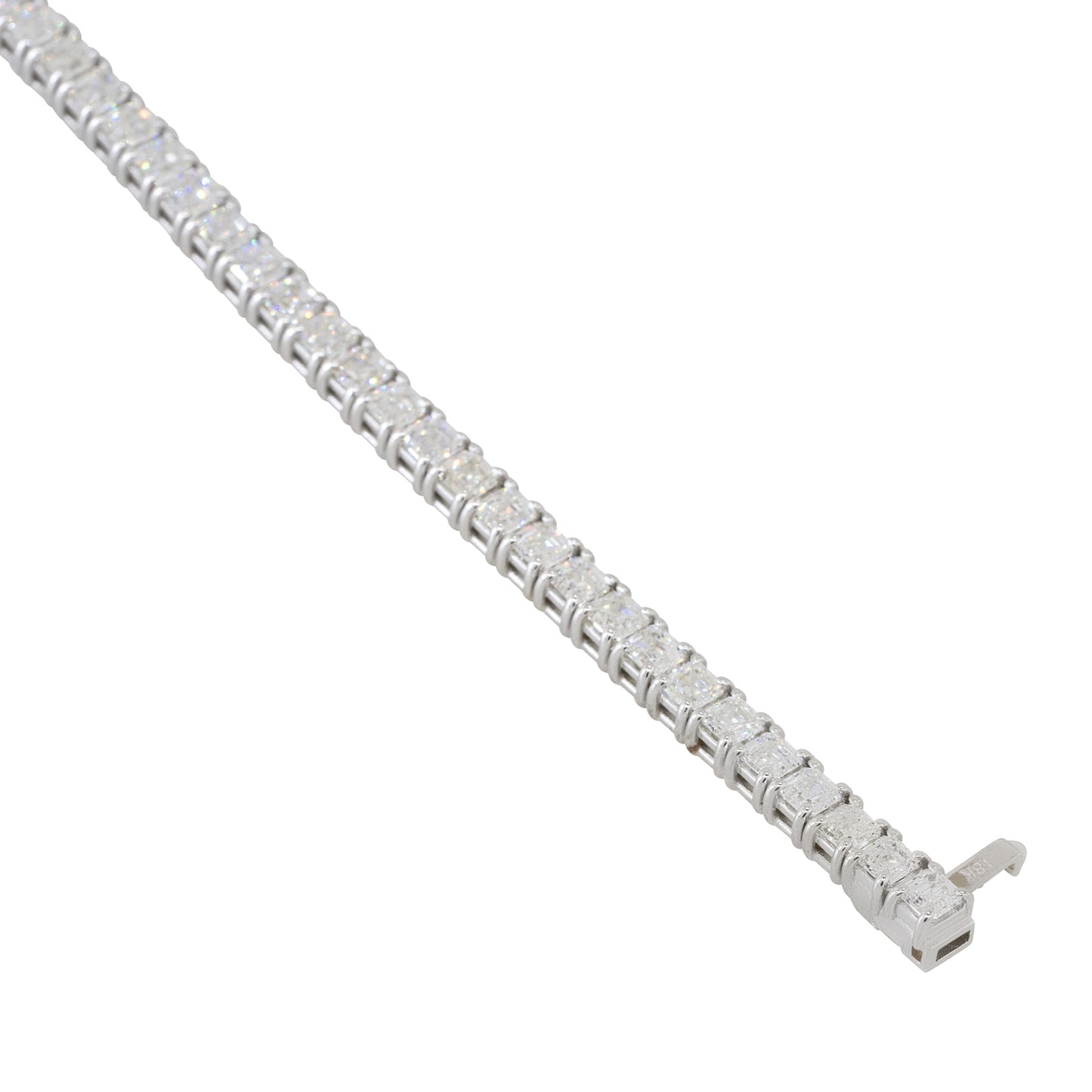 18k White Gold 9.40ctw Asscher Cut Diamond Tennis Bracelet