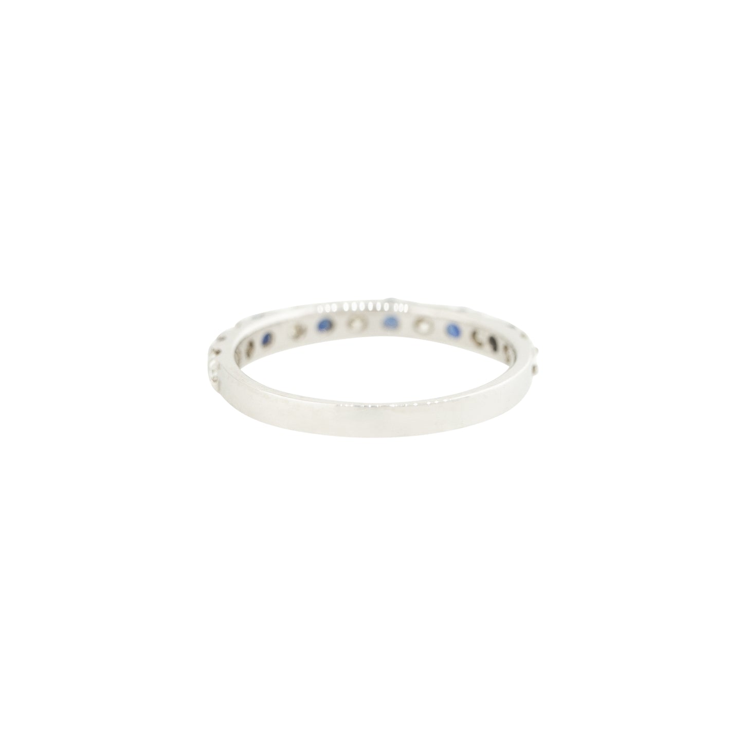 14k White Gold 0.36ctw Sapphire and Diamond Half-Way Band