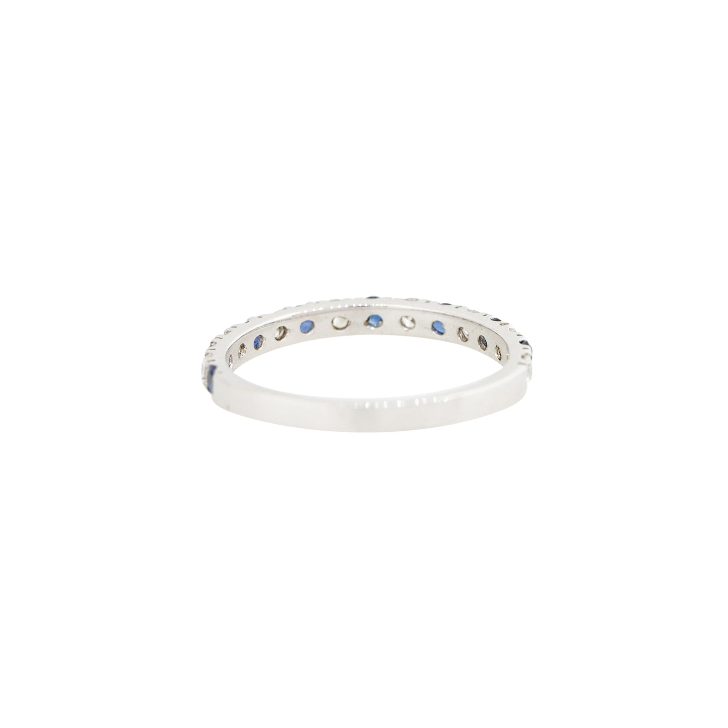 14k White Gold 0.38ctw Sapphire and Diamond Half Way Band