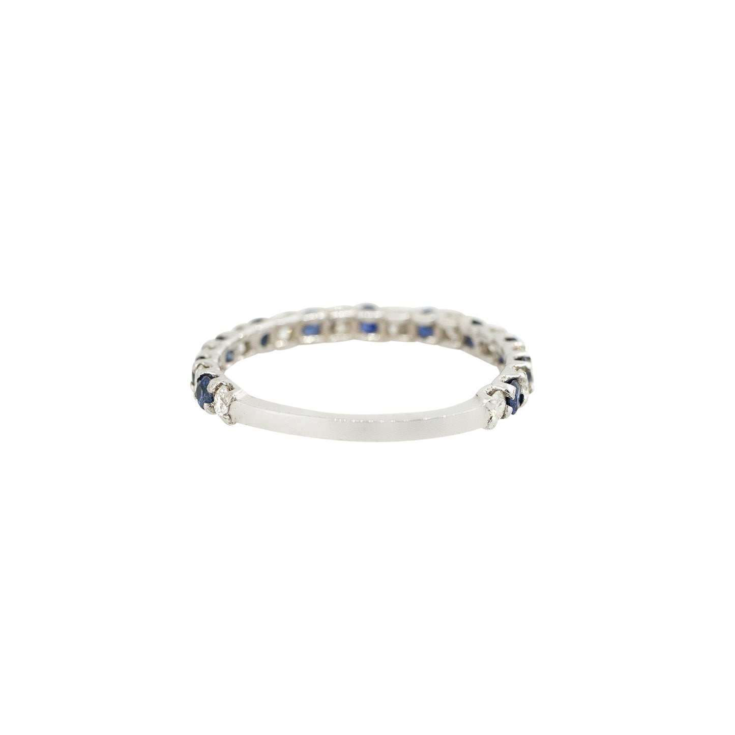 14k White Gold 0.47ctw Sapphire and Diamond Band