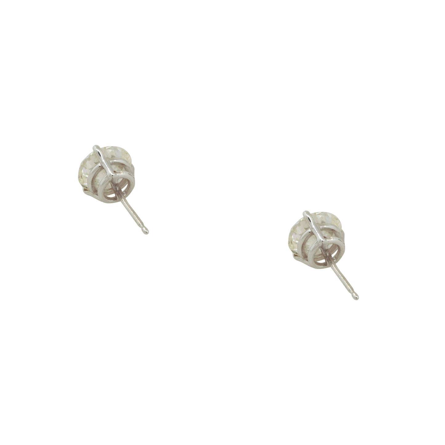 14k White Gold 3.21ctw Diamond Stud Earrings with Diamond Jackets