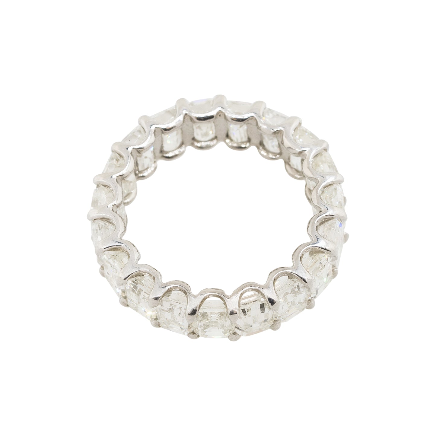 24k White Gold 8.97ctw Emerald Cut Diamond Eternity Band