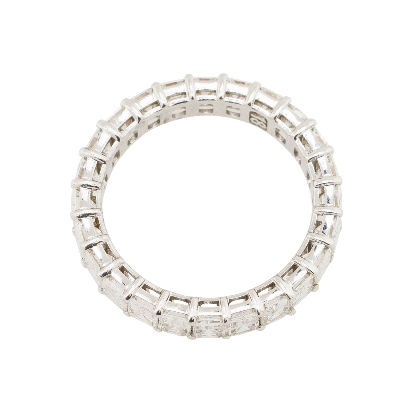 14k White Gold 3.54ctw Emerald Cut Diamond Eternity Band