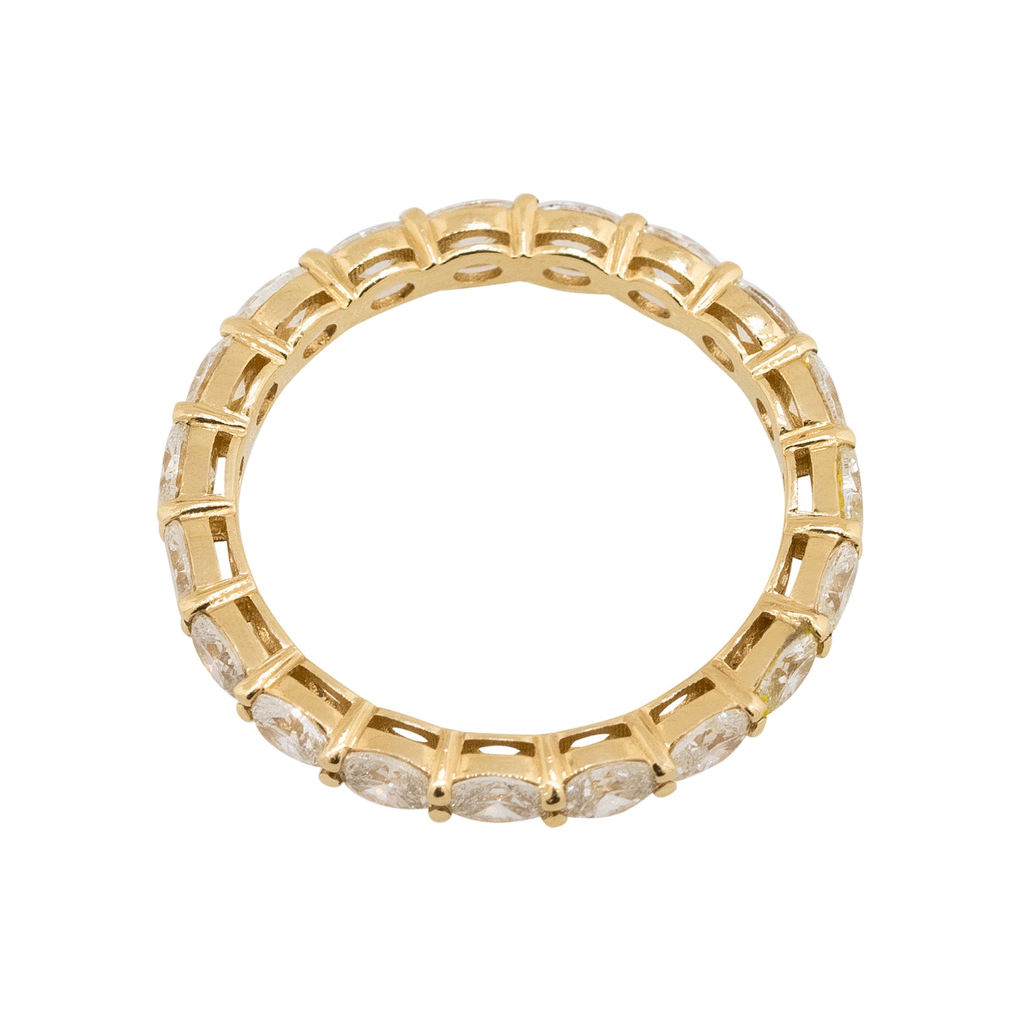 14k Yellow Gold 1.61ctw Oval Cut Diamond Eternity Wedding Band