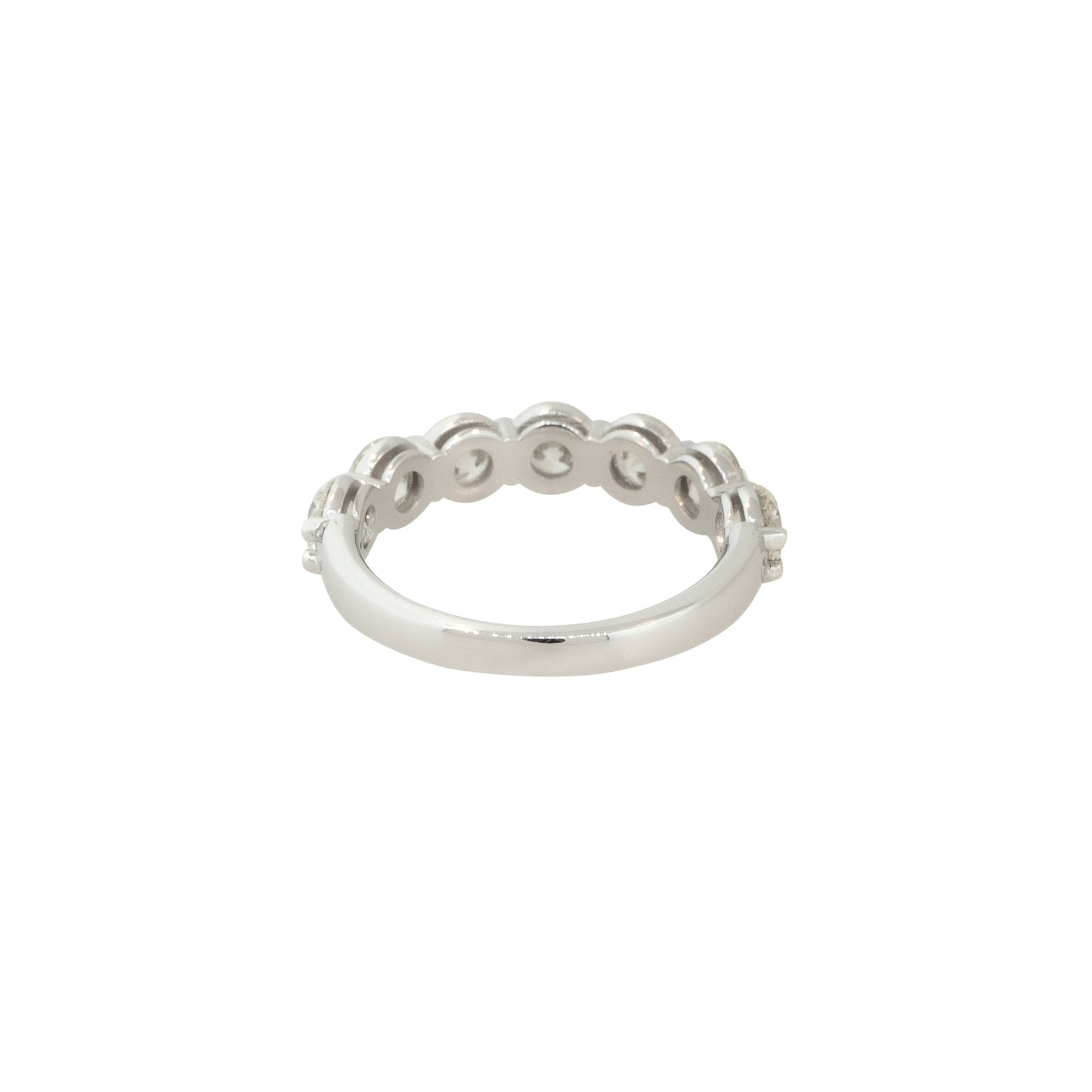14k White Gold 2.16ctw Round Brilliant Cut 7 Diamond Half-way Band