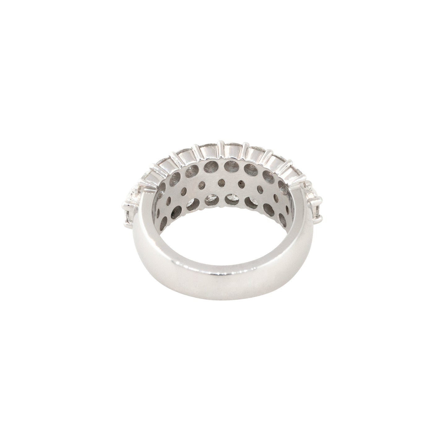 18k White Gold 4.32ctw Round and Oval Cut Half-Way Diamond Band