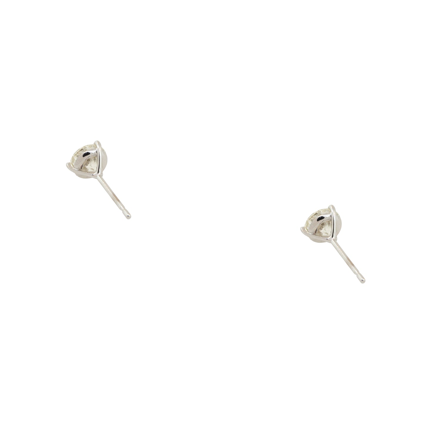 14k White Gold 1.85ctw Round Diamond Stud Earrings