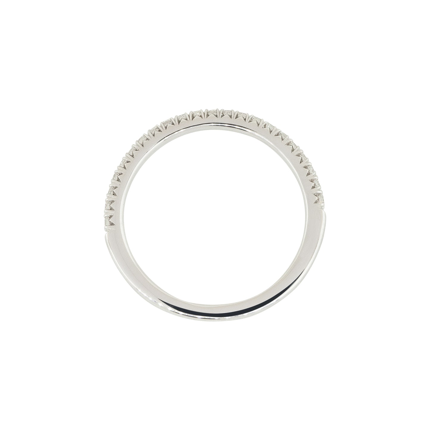 14k White Gold 0.21ctw Round Brilliant Diamond Narrow Wedding Band