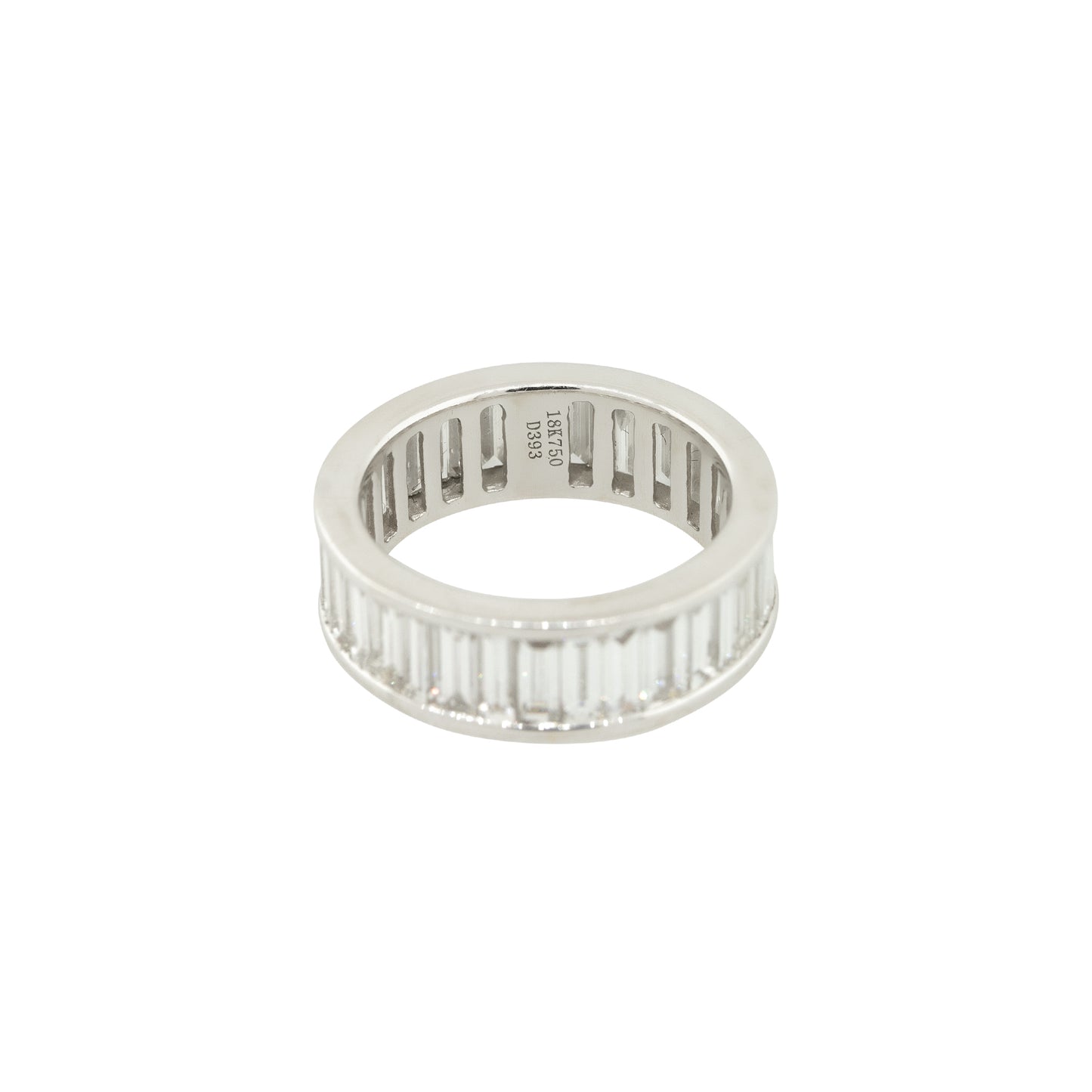 18k White Gold 3.93ctw Baguette Cut Diamond Eternity Band