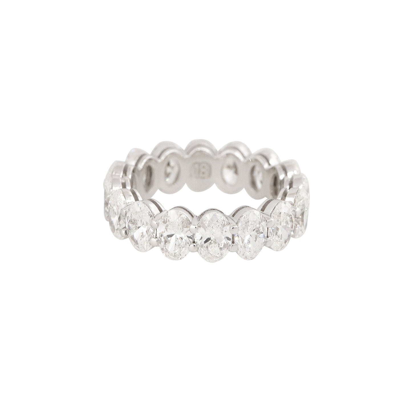 18k White Gold 6.26ctw Oval Cut Diamond Eternity Band