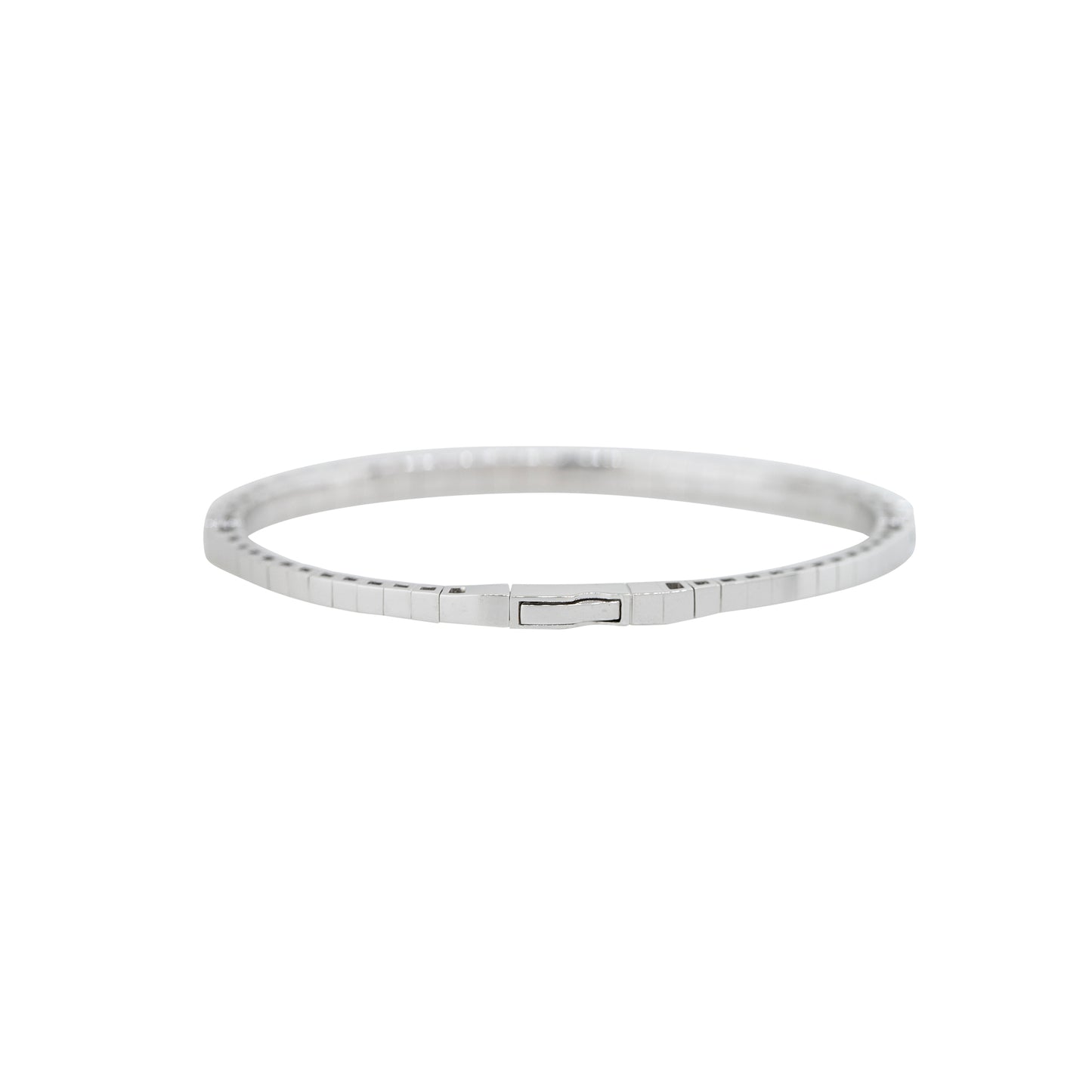 14k White Gold 6.25ctw Round Brilliant Cut Diamond Flexible Bangle Bracelet
