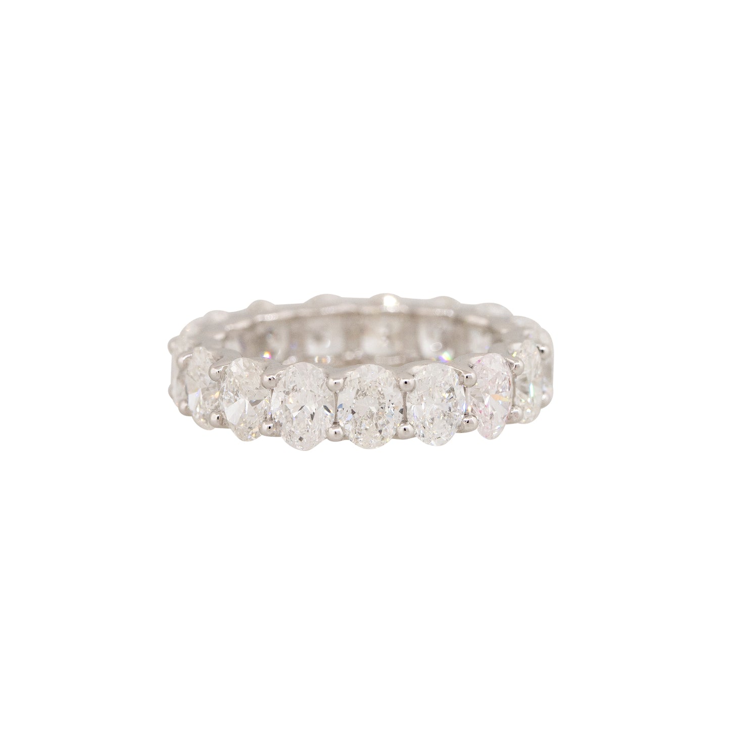 Platinum 5.25ctw Oval Cut Diamond Eternity Band