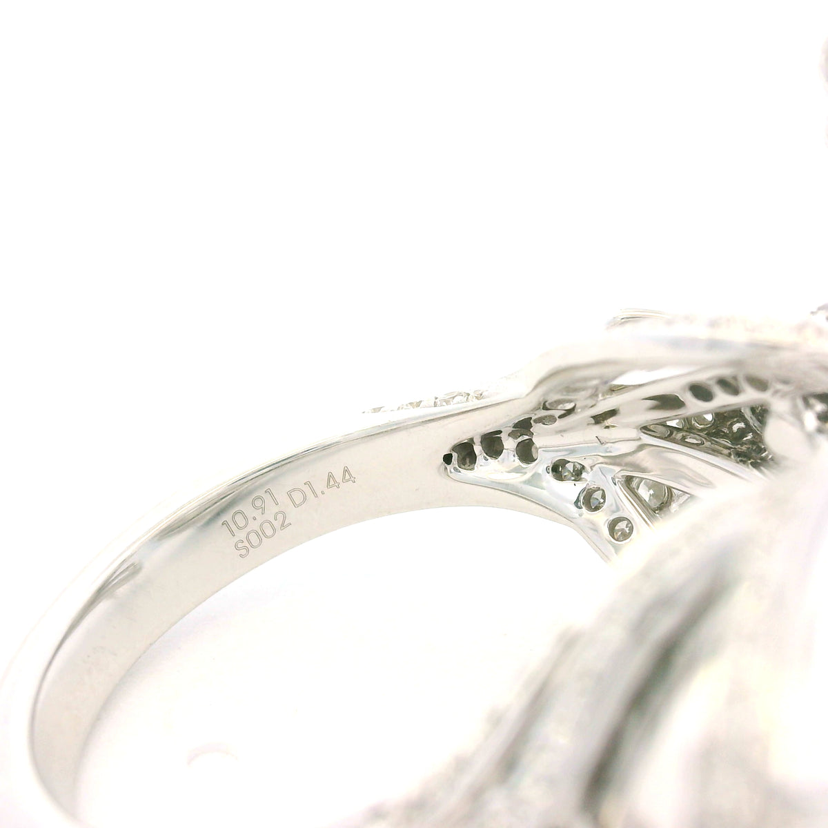 GIA 18K White Gold Blueish Green Aquamarine & Diamond Bird Wrap Ring