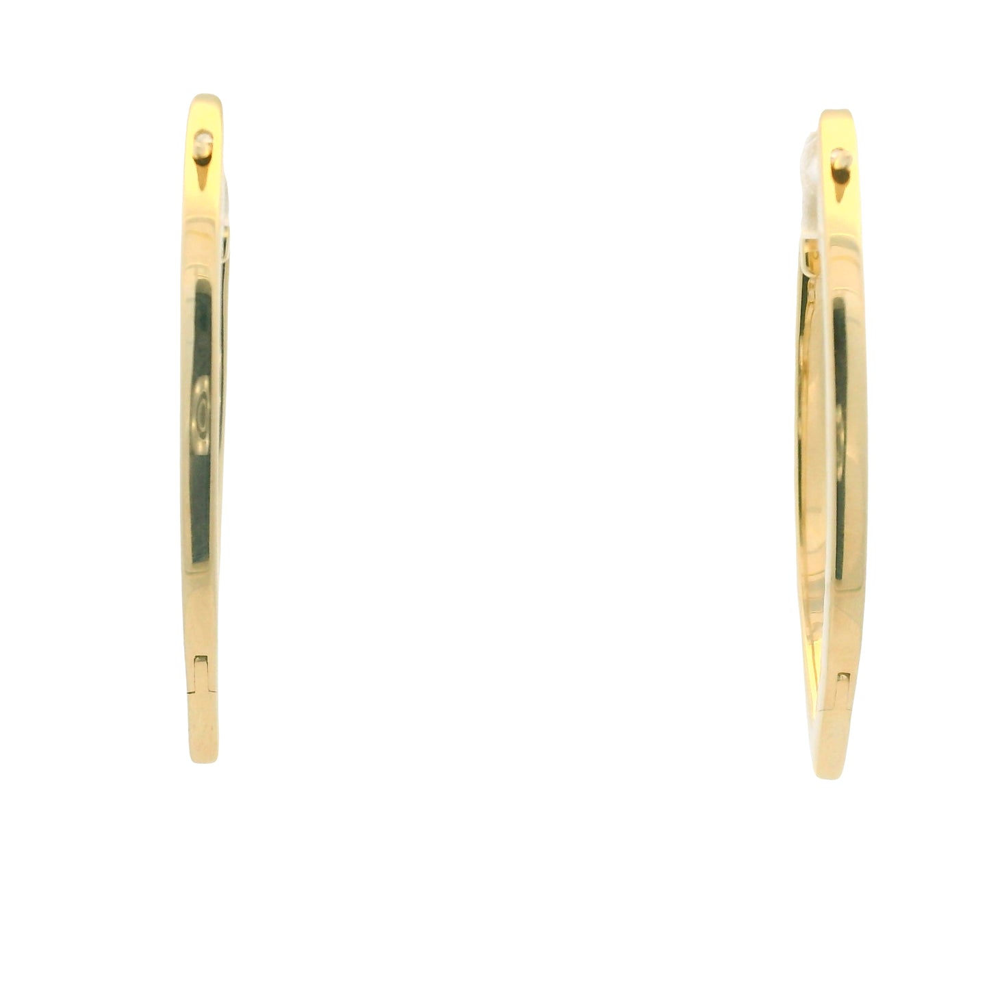 14K Yellow Gold Natural Round Brilliant Diamond Pointed Hoop Earrings