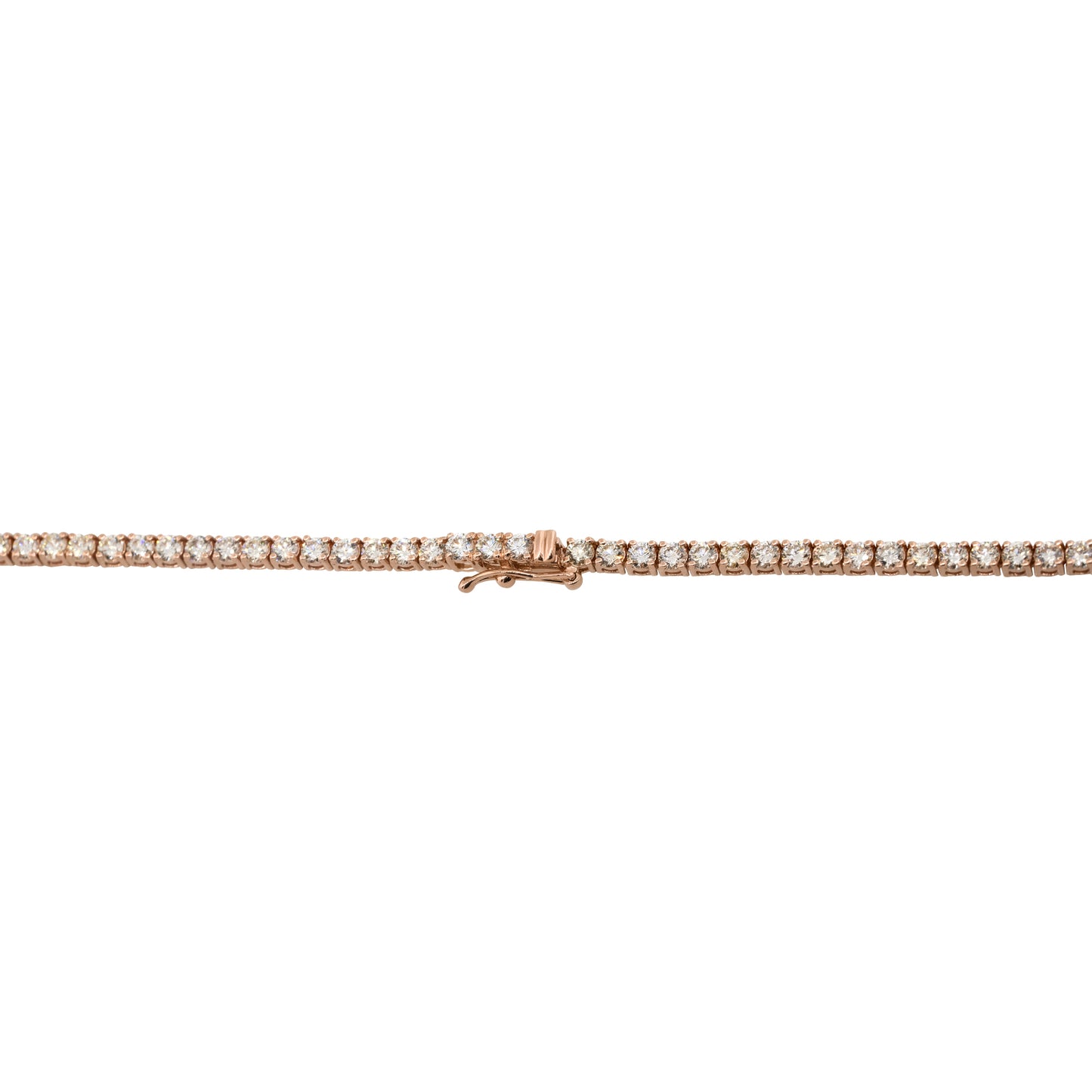 14k Rose Gold 6.62ctw Round Diamond 18" Tennis Necklace