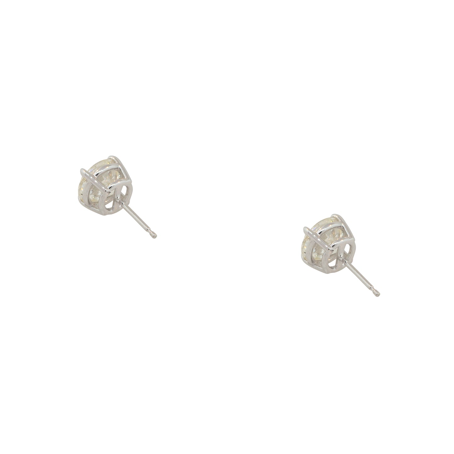 14k White Gold 3.03ctw Diamond Stud Earrings