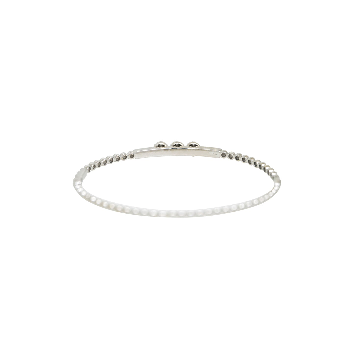14k White Gold 0.24ctw Natural Round Brilliant Cut Floating Diamond Bangle Bracelet