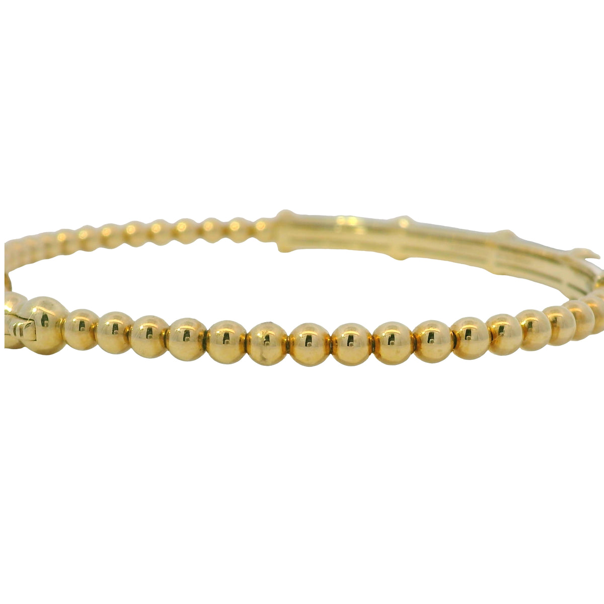 Gabriel & Co. 14K Yellow Gold Black Enamel Bujukan Beaded Bangle Bracelet