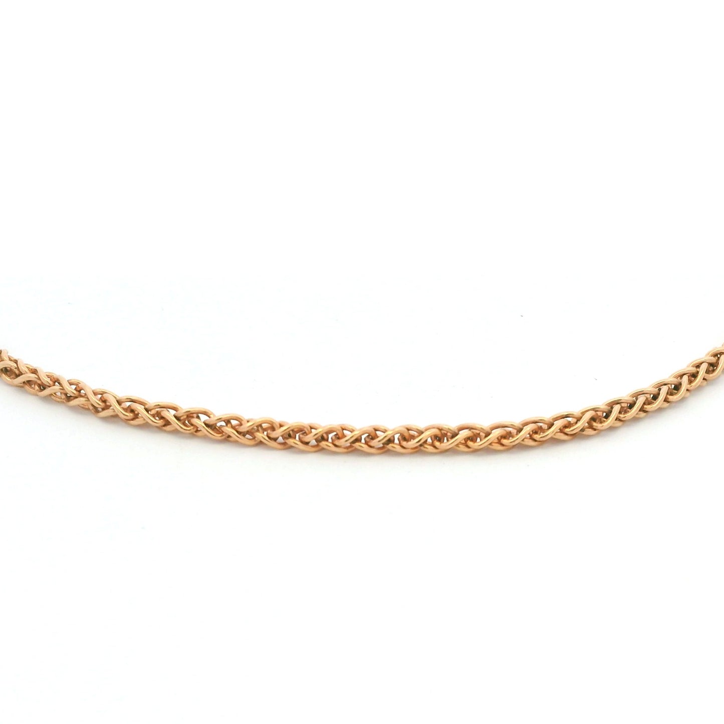 14K Rose Gold Solid Polished Spiga 9.25" Anklet