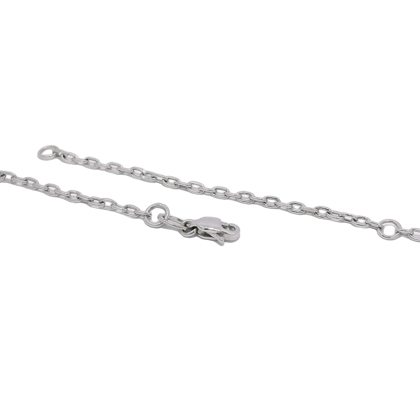 18k White Gold Natural 2.85 Carat Diamond Multi-Circle Knot Necklace