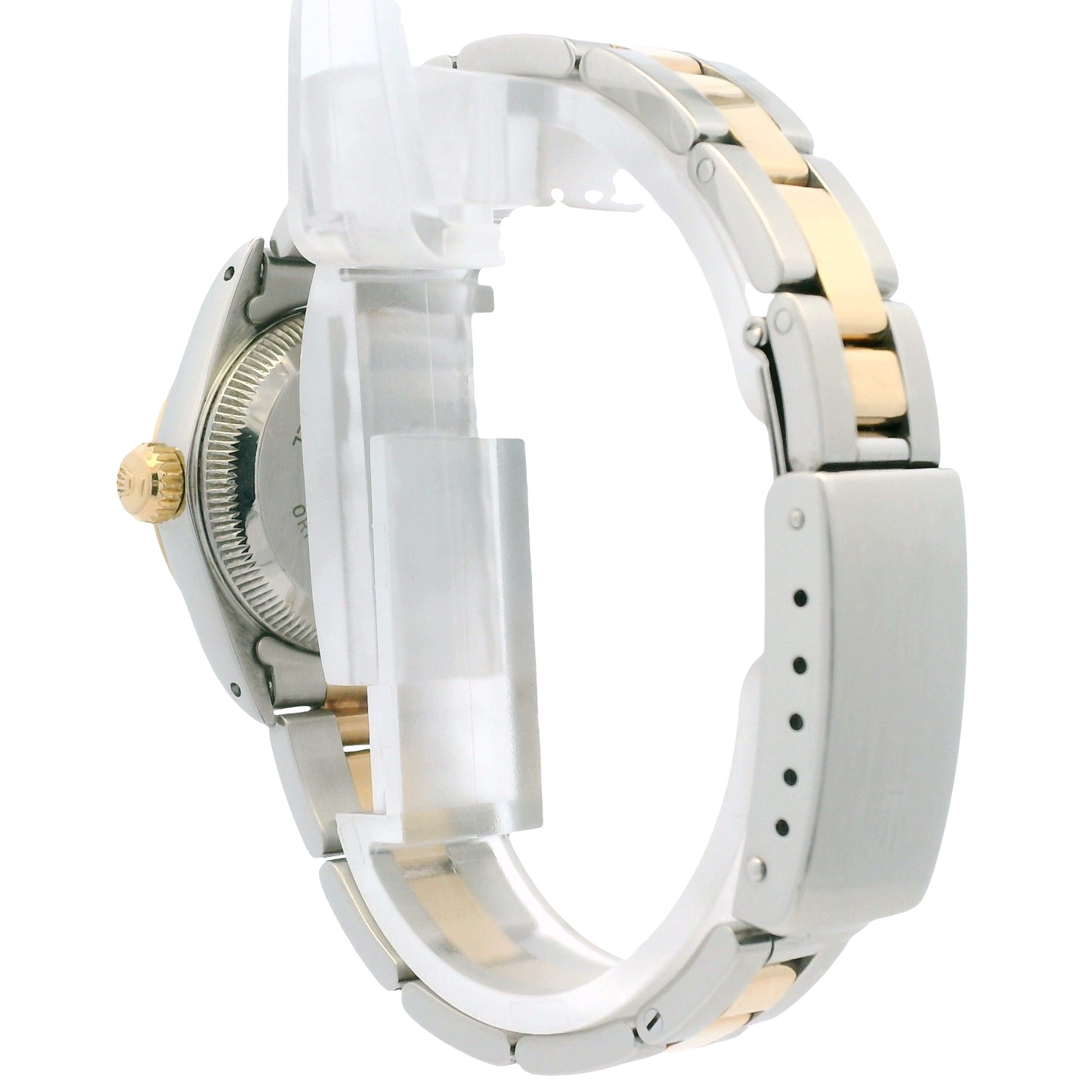 Rolex 67193 Oyster Perpetual Two-Tone Silver Dial Fluted Bezel 26mm Watch