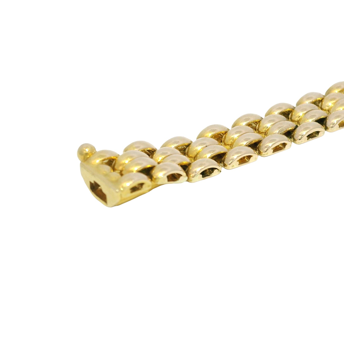 14k Yellow Gold Panther-Style Multi-Row Link Necklace