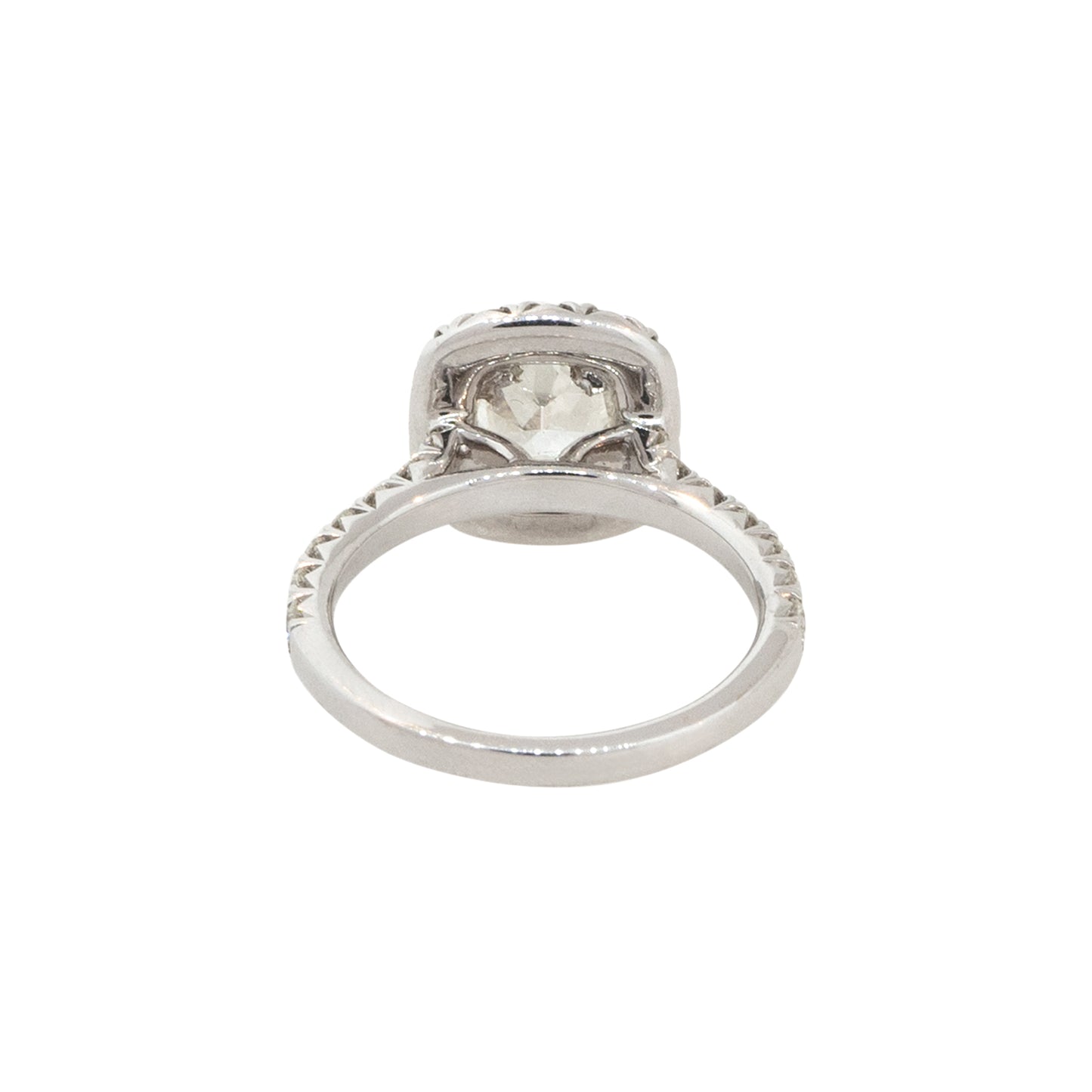 18k White Gold 1.78ctw Cushion Cut Diamond Engagement Ring