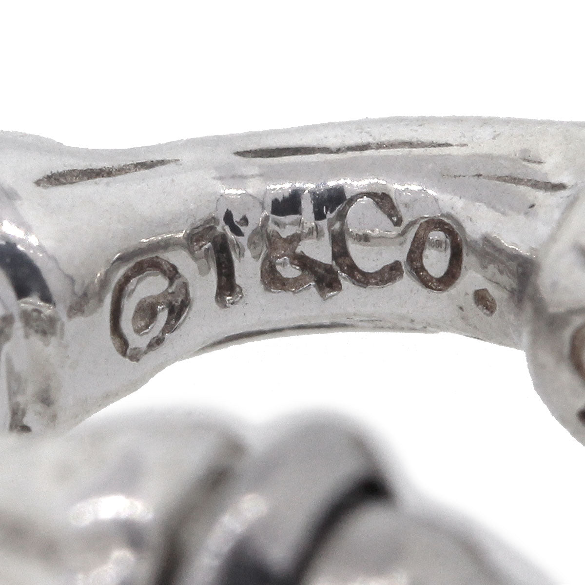 Tiffany & Co. Sterling Silver Bamboo Link Vintage Earrings