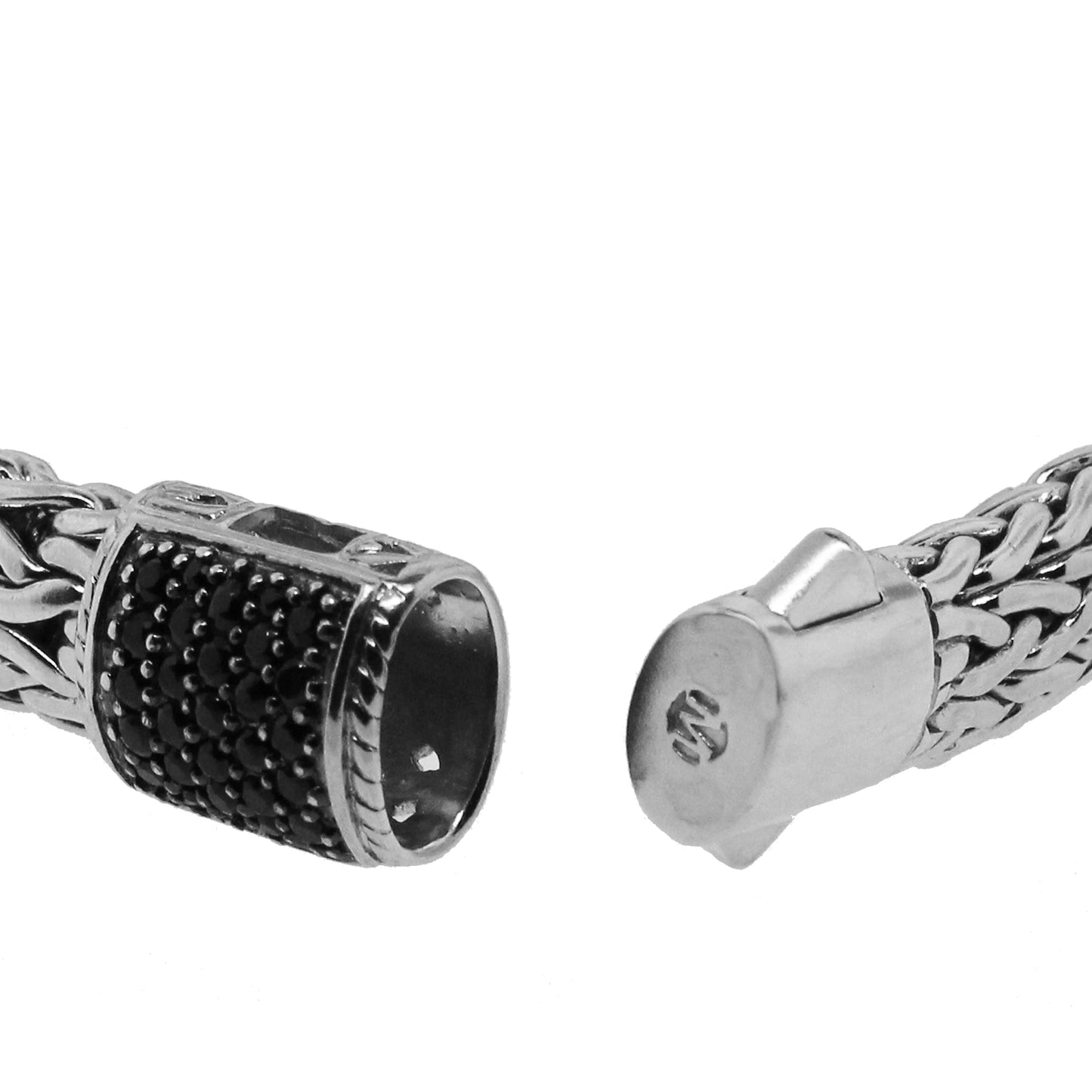 John Hardy Sterling Silver Black Sapphire Woven Bracelet