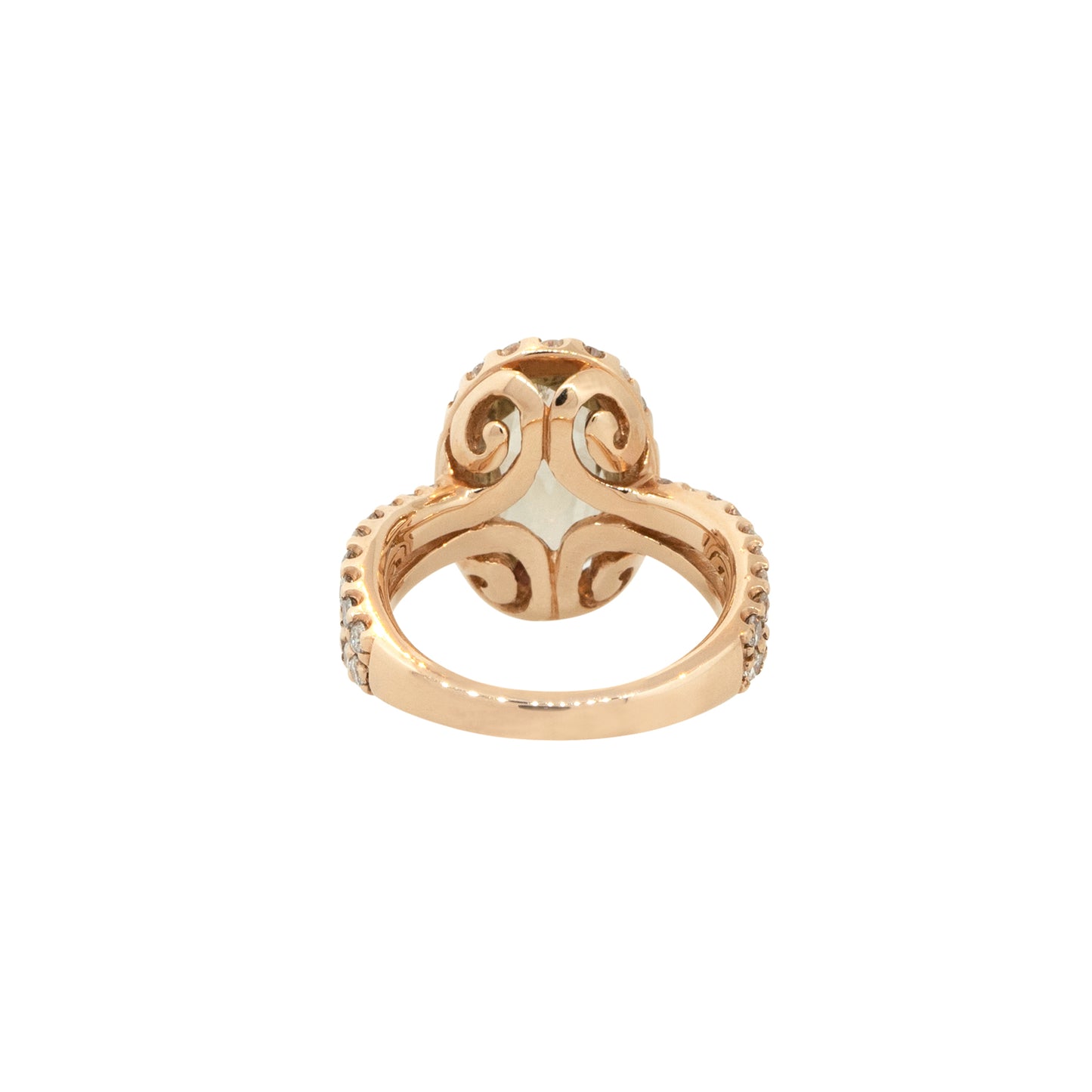 14k Rose Gold 2.80ctw Fancy Brown Oval Diamond Halo Ring