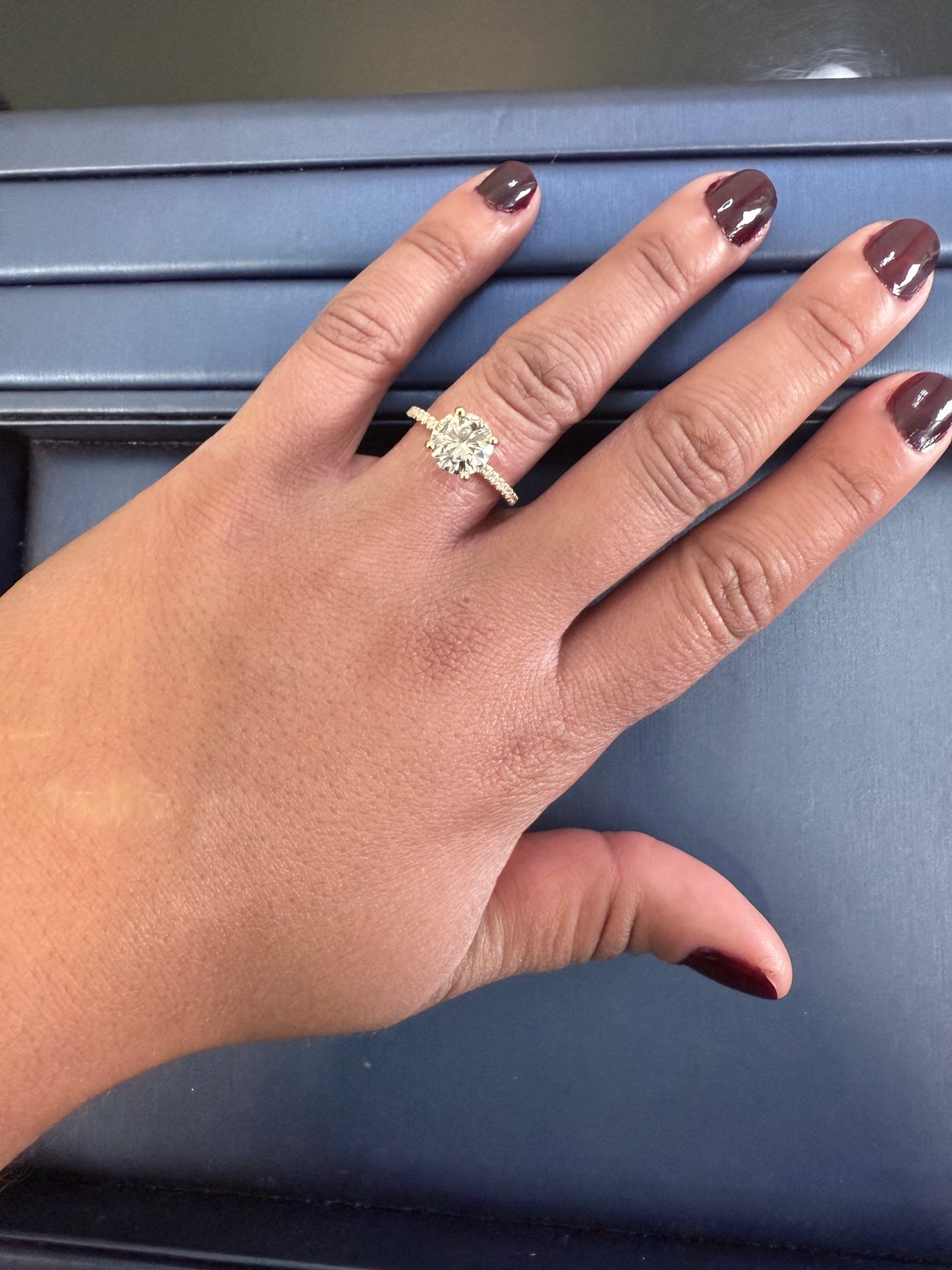 GIA 14K Yellow Gold Natural Round Brilliant Diamond Engagement Ring