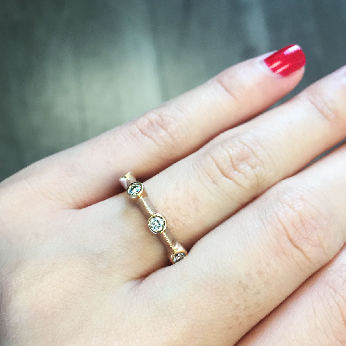 18k Rose Gold 0.45ctw Diamond Bezel Set Ring