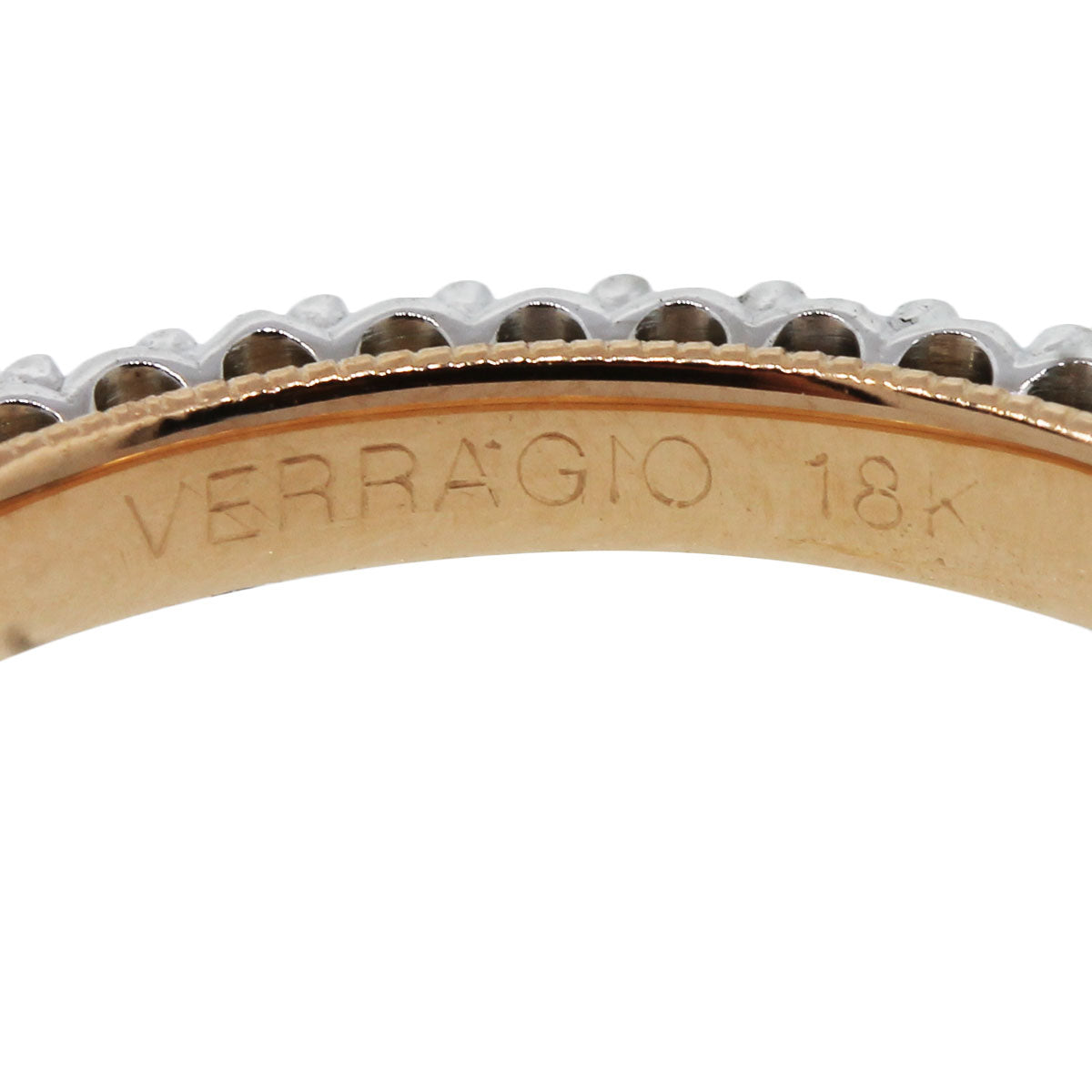 Verragio 18k White and Rose Gold 0.45ctw Eternity Wedding Band