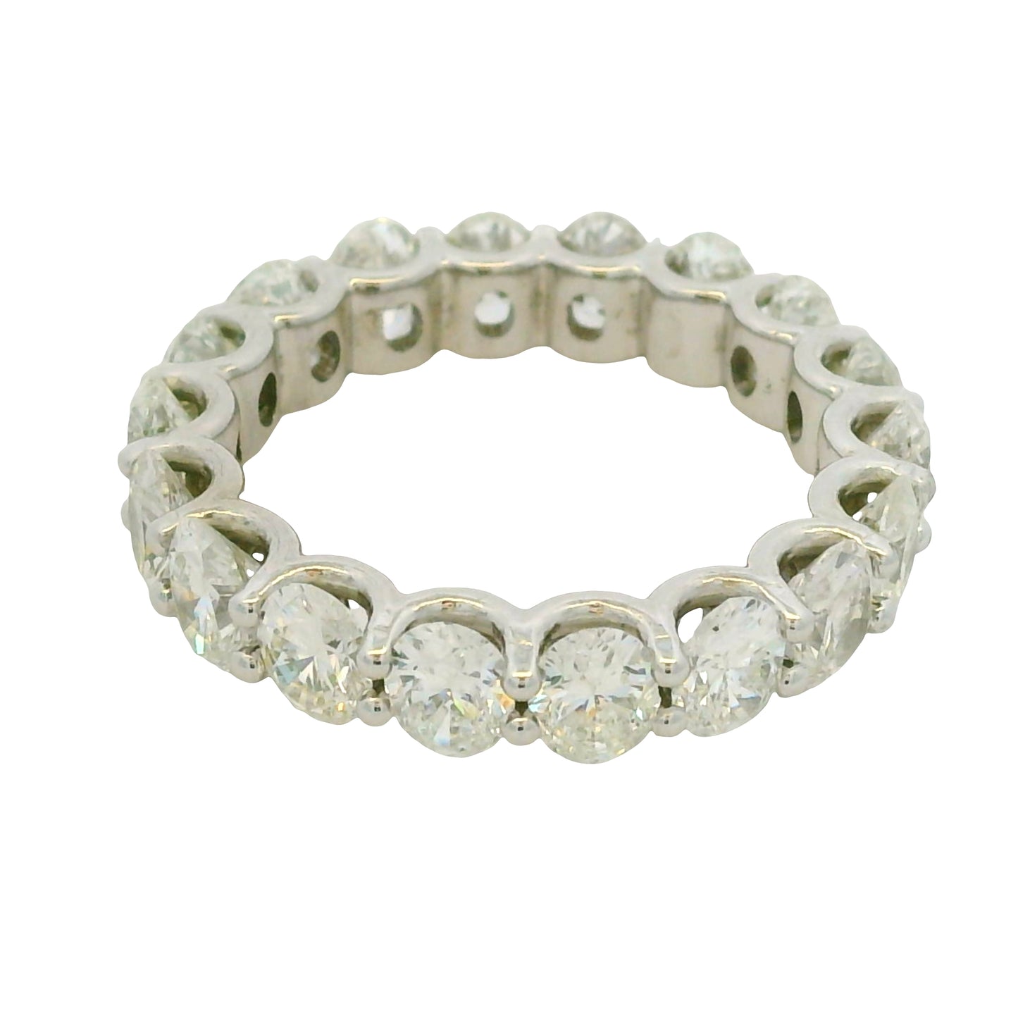 Natural 5.04 Carat Oval Cut Diamond 14-Karat Eternity Band