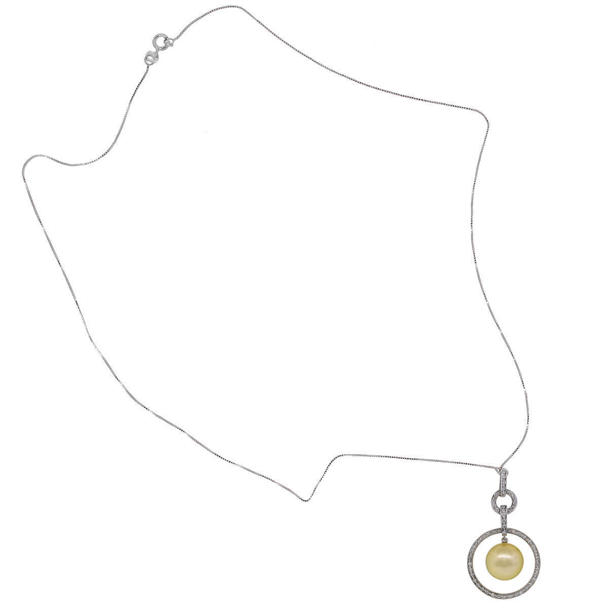 Iridesse 14k White Gold 0.5ctw Diamond and Pearl Pendant Necklace