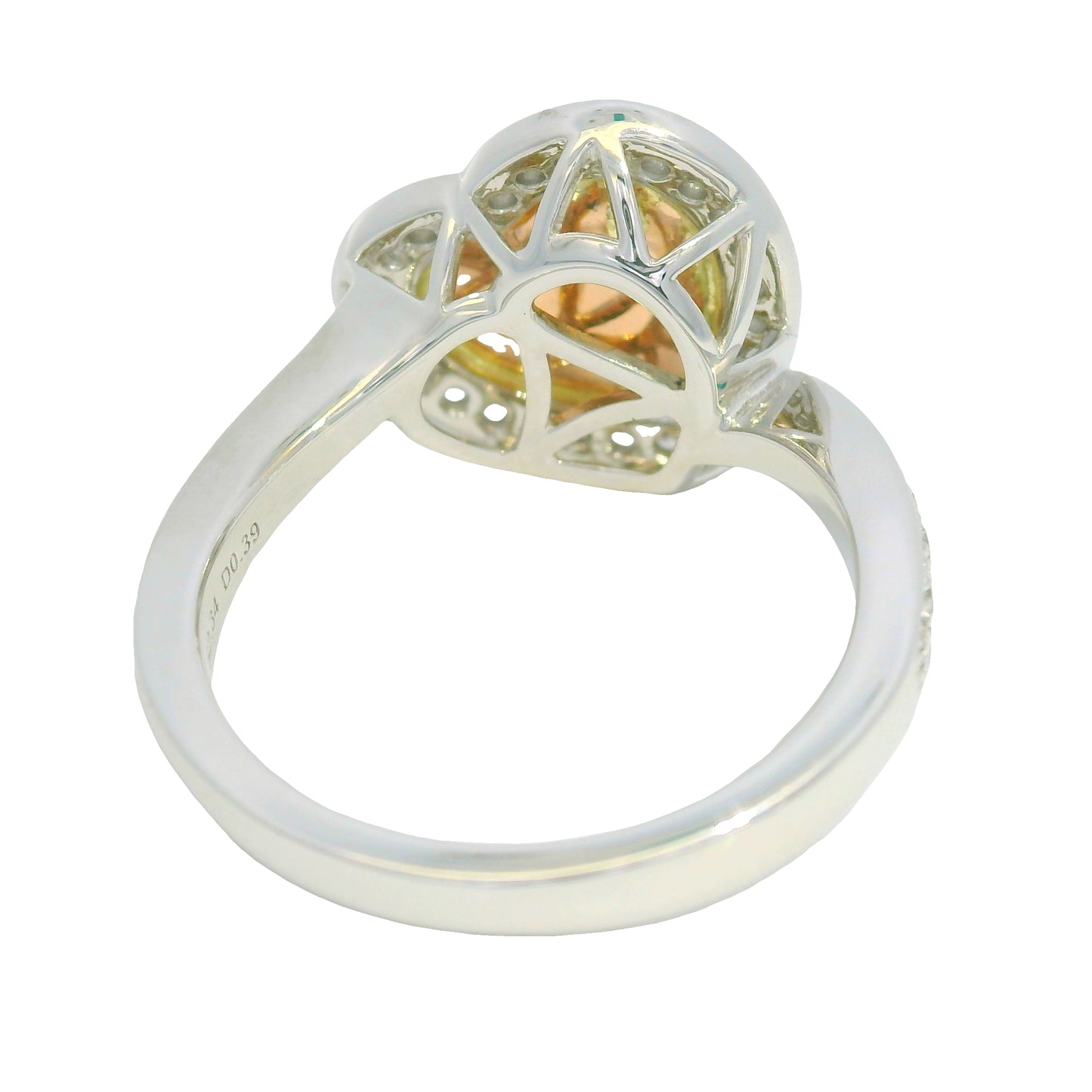 GIA 18K Two-Tone Gold Natural Purplish Pink Heart Shape Cabochon Sapphire & Diamond Ring