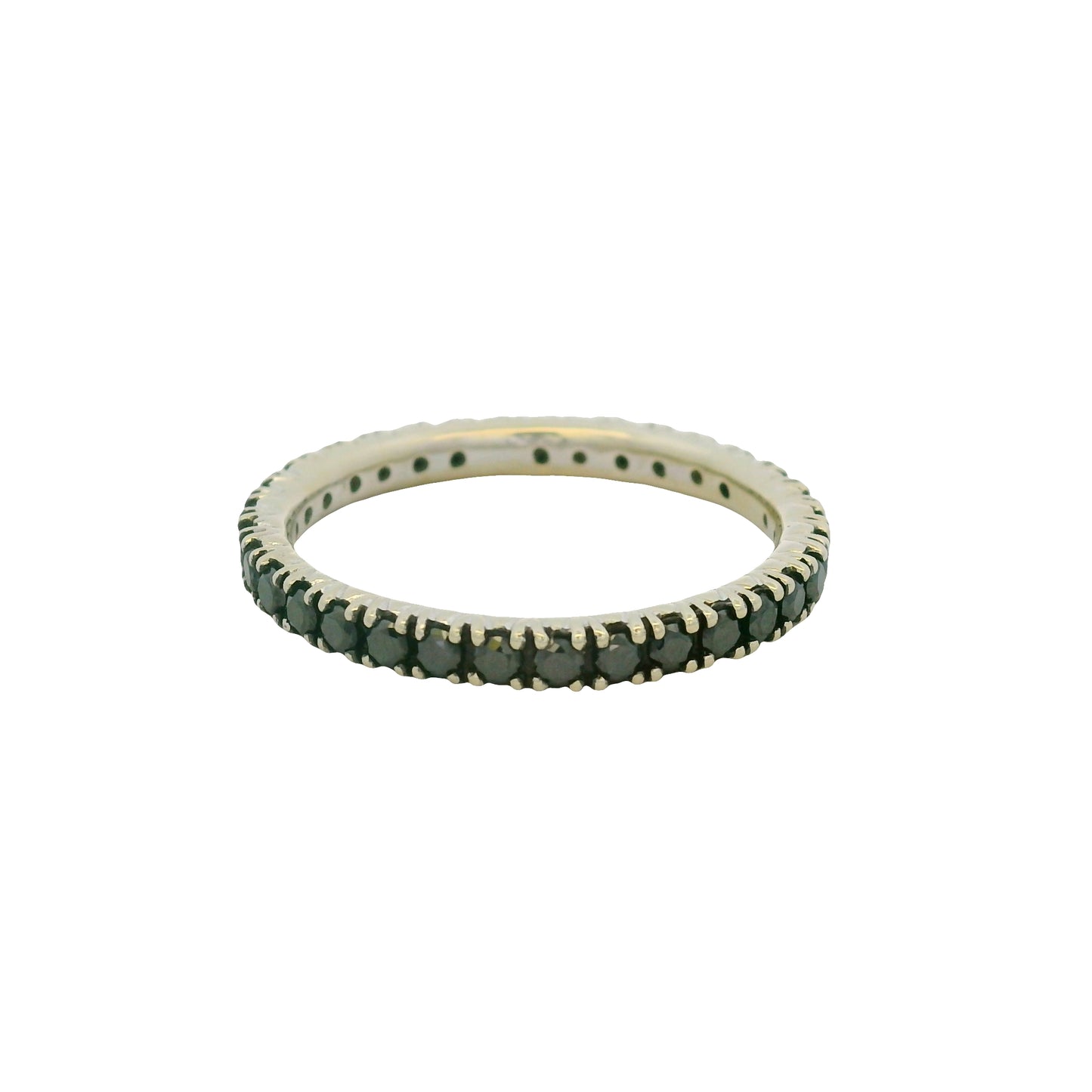 14K White Gold Natural Sapphires Rubies & Diamonds 5 Stackable Set Ring