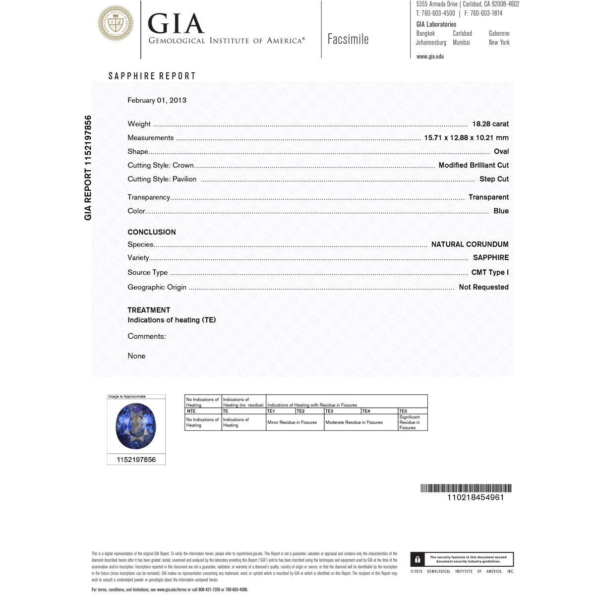 Platinum GIA 18.28ct Oval Blue Sapphire & Diamond Ring