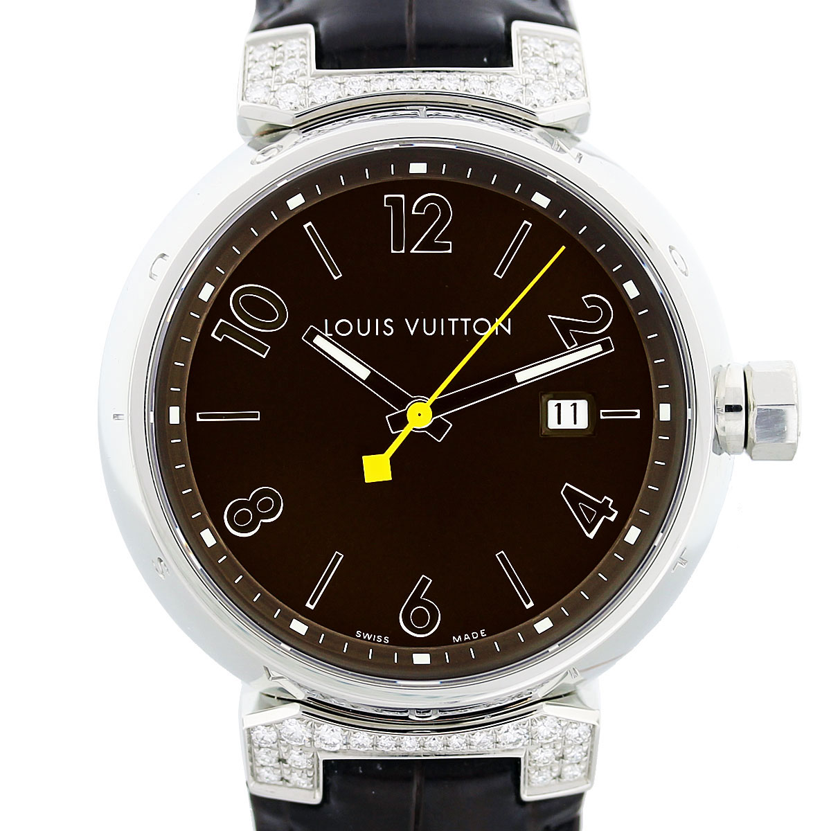 Louis Vuitton Tambour Q111G Large Diamond Mens Watch-Boca Raton