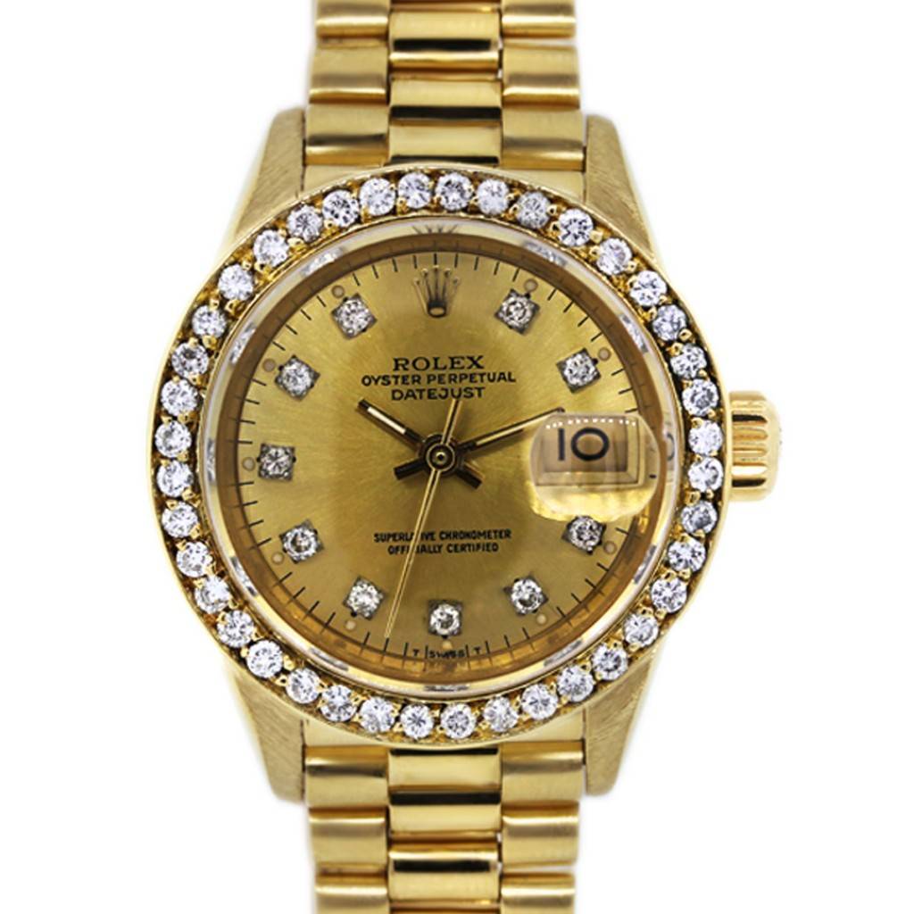 Rolex 69178 President Diamond Dial Diamond Bezel Ladies Watch