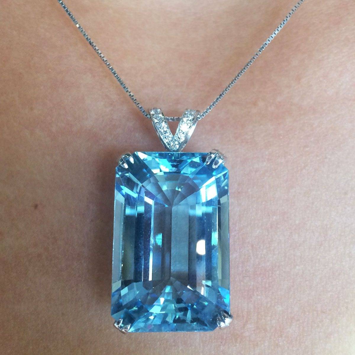 Huge 29 carat aquamarine pendant