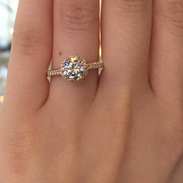 Tacori Gold halo engagement ring