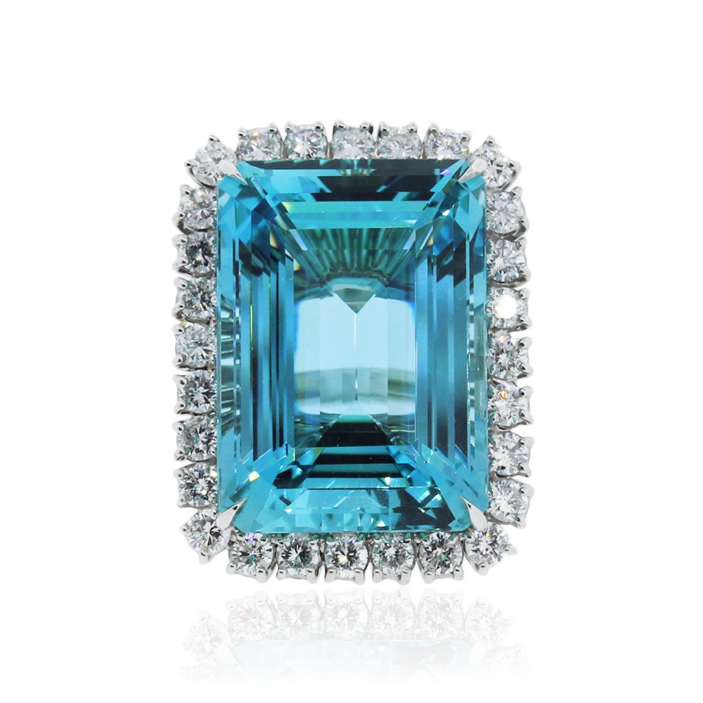 Huge 66 carat aquamarine ring