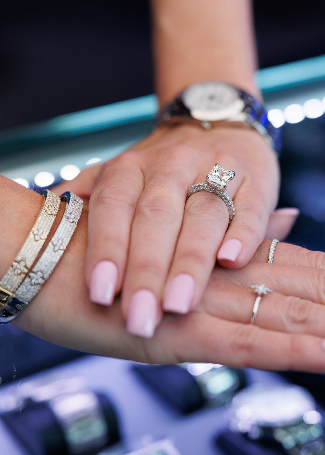 The beauty of cushion-cut Moissanite Ring