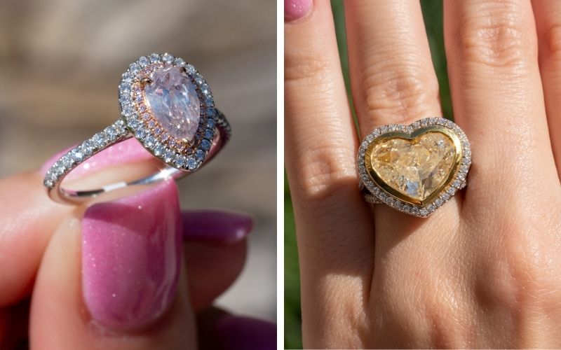 pink vs yellow diamonds