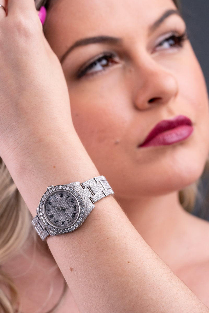 Diamond Iced Out Rolex Datejust 36